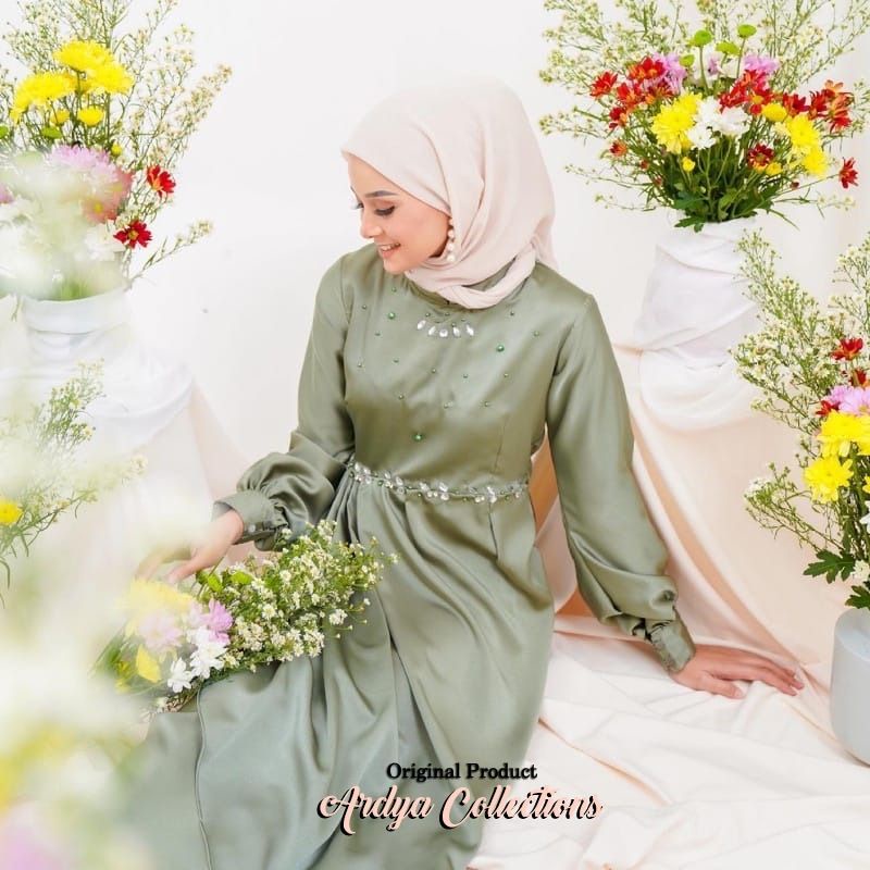 gamis polos terbaru baju pesta stella selia dress kondangan dress maxmara gaun silk full payet outfi
