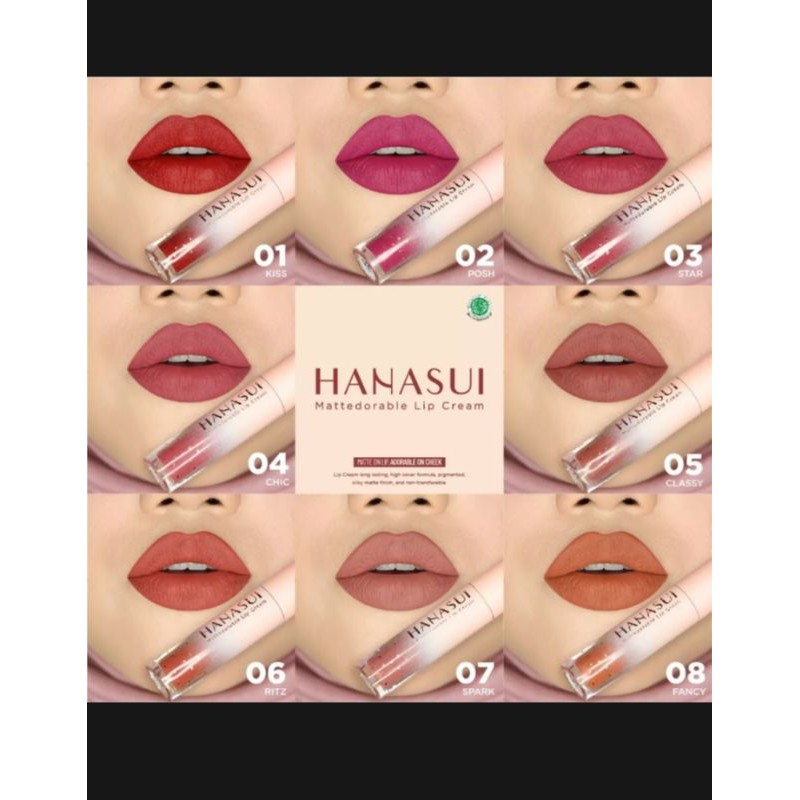 Hanasui Mattedorable Lipcream - Original - BPOM - 4g - Hanasui Lipcream Matte - Lipstik
