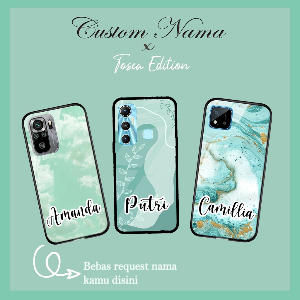 [CNT] Case Kilau Custom Nama For All Tipe Handphone Vivo Realme Oppo Xiomi Samsung Iphone Infinix - 