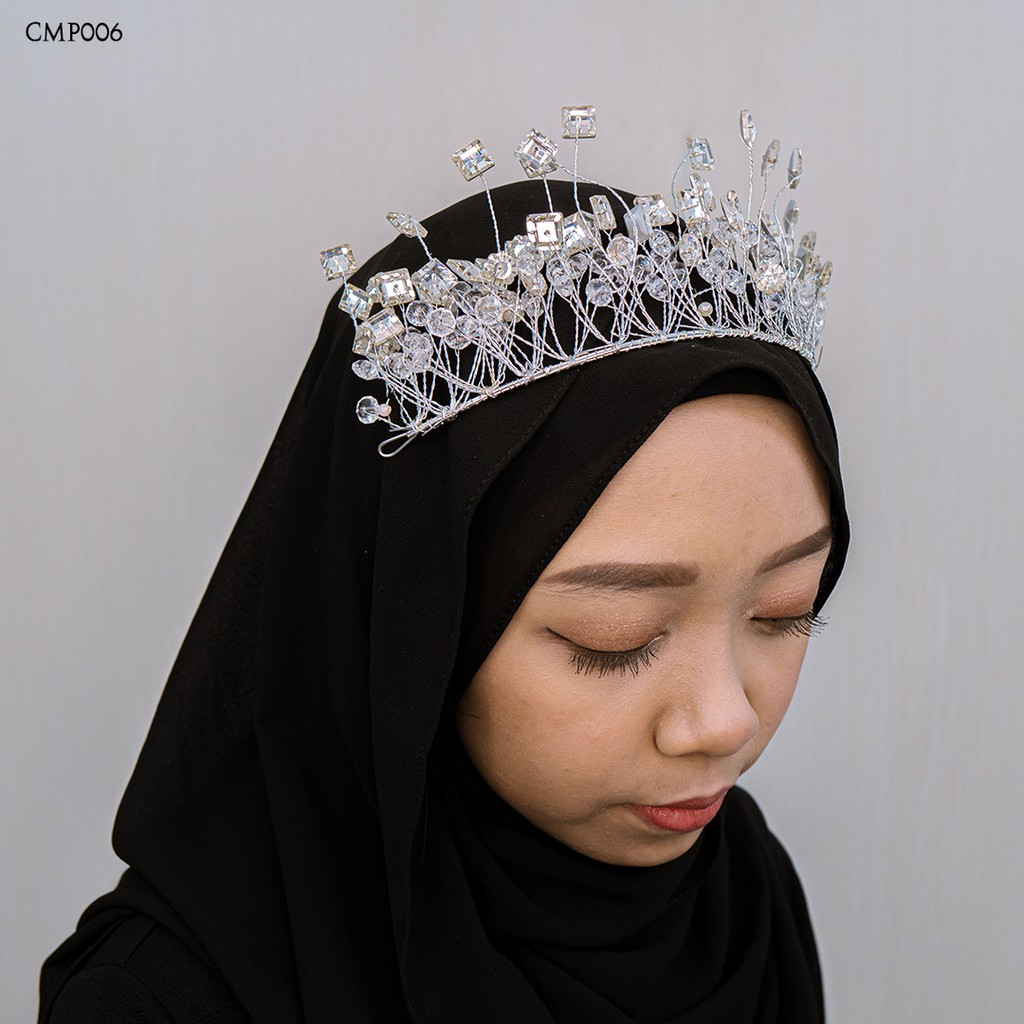 [PALING LARIS] MAHKOTA BRIDAL SHOWER ASESORIS PESTA SILVER PERMATA CMP006