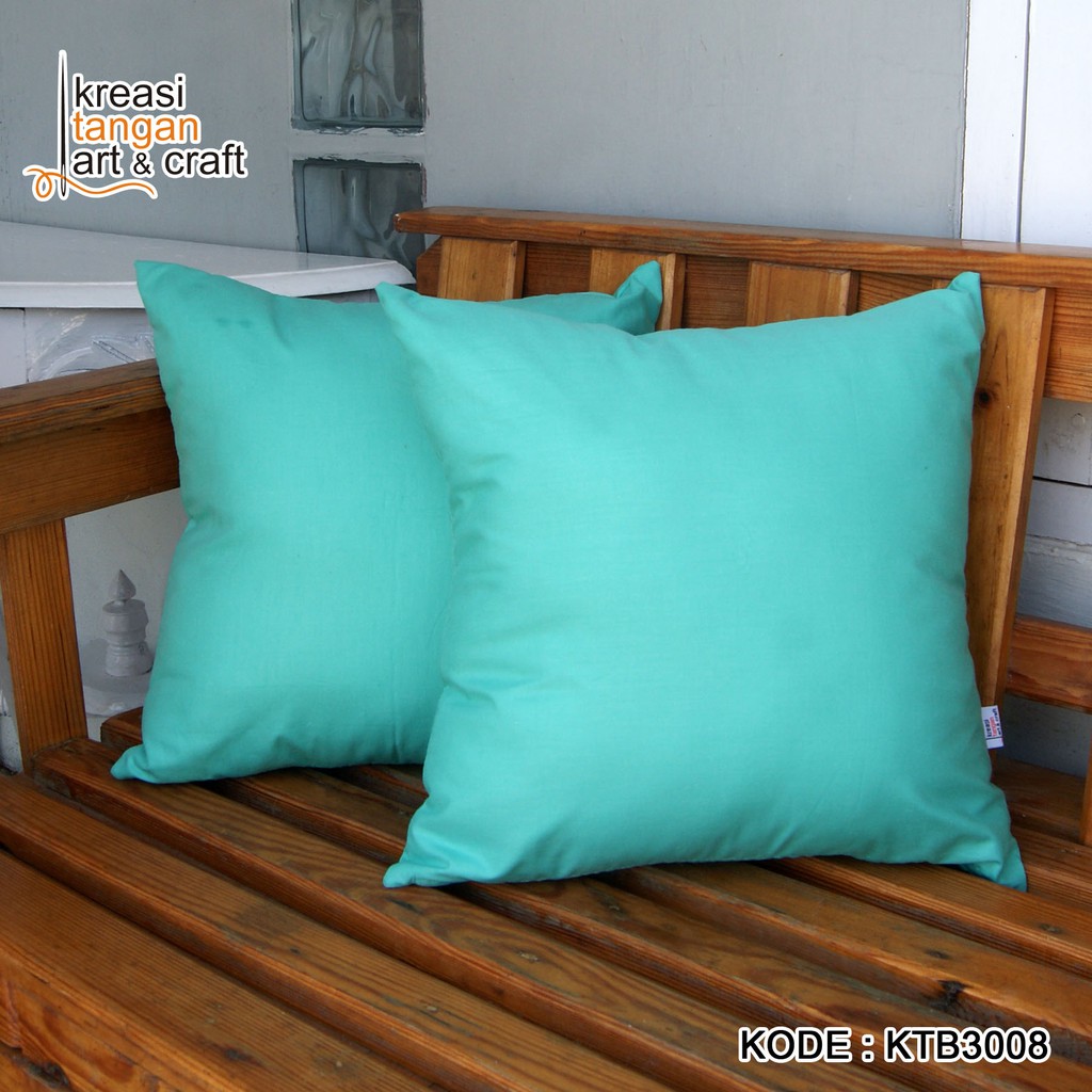 SARUNG BANTAL SOFA POLOS 30x50, 40x40, 45x45, 50x50, 60x60, 70x70 Cyan KTB3008