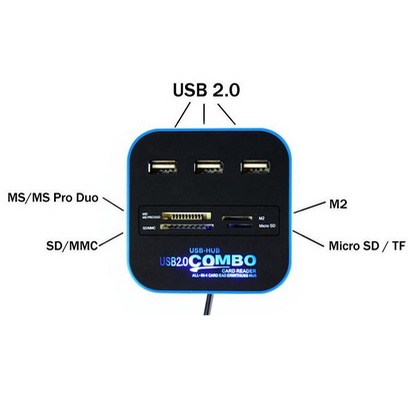 ITSTORE Combo Multi Card Reader + 3 USB HUB 2.0 Splitter