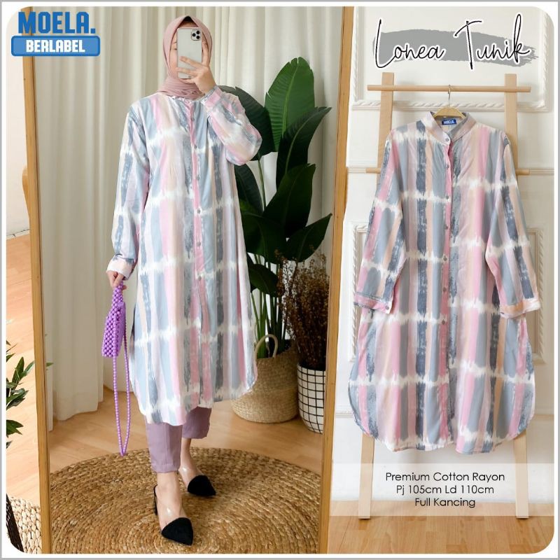 LONEA TUNIK l BAJU LONG TUNIK ATASAN WANITA l BY MOELA