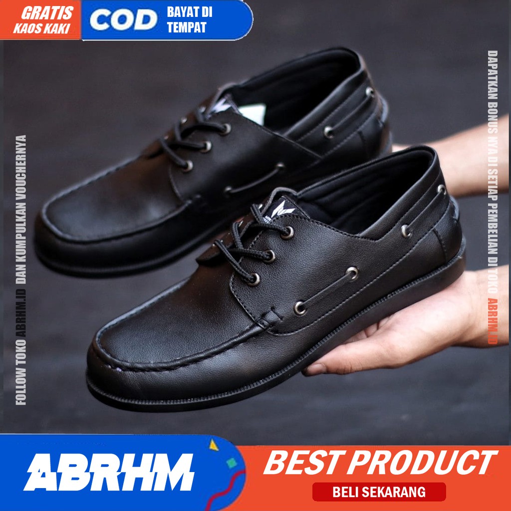 ABRHM x MAXIS ZAPATO Sepatu Kasual Pria Sepatu Pria Casual Kerja Cowok / Cowo Sepatu Kulit Pu Sepat Kantor Semi Formal Kuliah Kondangan Gaya keren Kekinian Murah Terlaris