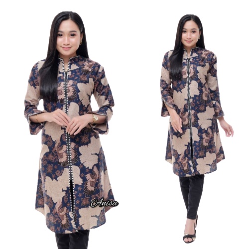 EMHABATIK |Ziper Zebra Batik Wanita Tunik Seragam terlaris-CAKAR