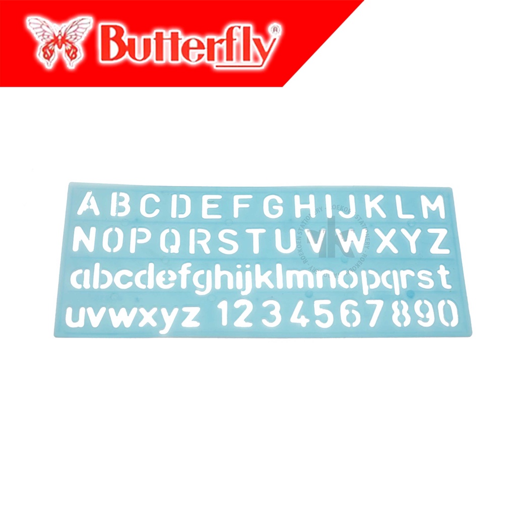 

Butterfly Alphabetical Template Penggaris Sablon HA-300 (15 x 6.4cm)