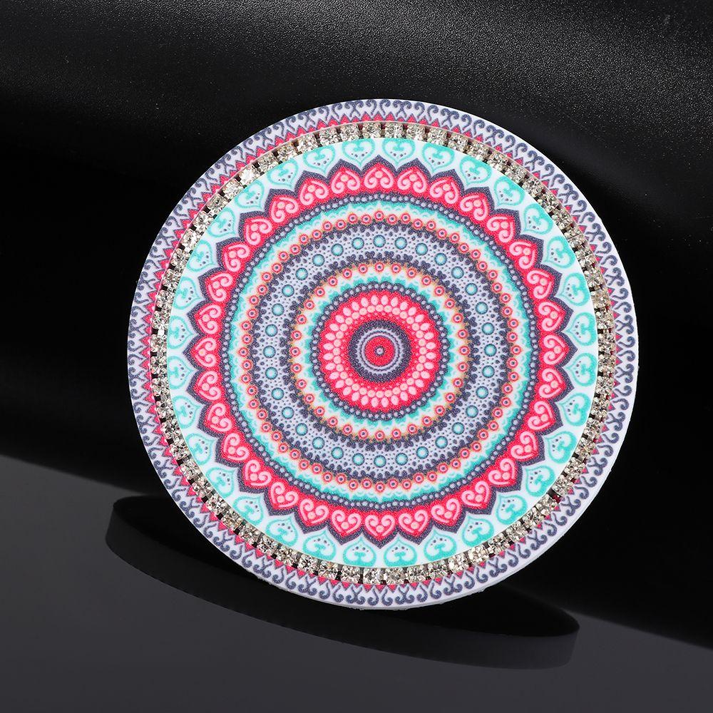 Populer Coaster Berlian Imitasi Mobil Anti-Selip Auto Interior Mandala Water Cup Pad