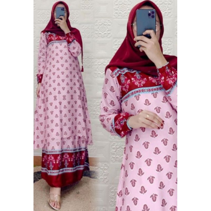 Gamis Katun Etnik New Motif by Famys Hijab