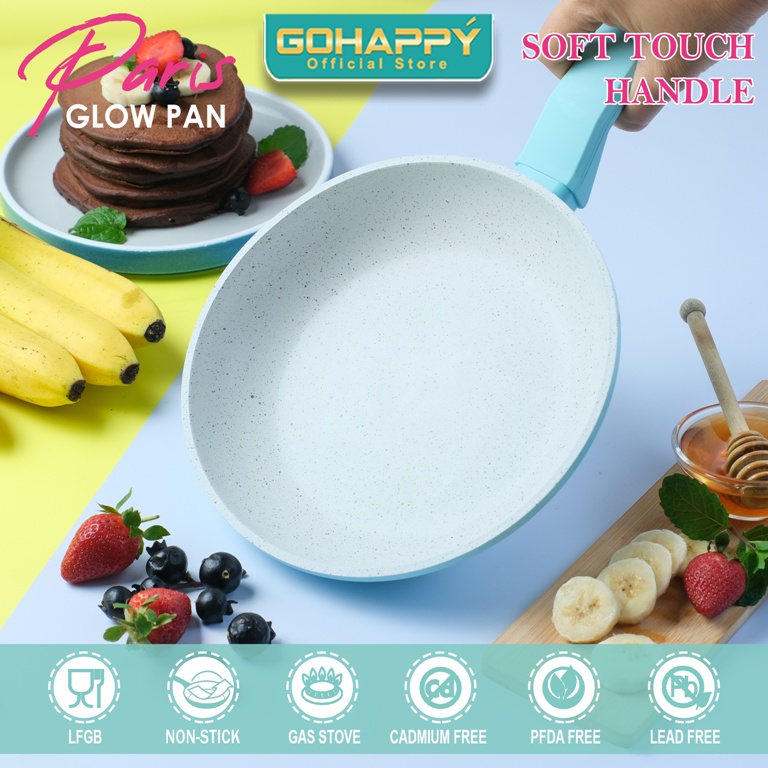 FRYPAN Gohappy Paris GHP05 TOSCA PANCI GORENG | GLOWPAN FRY PAN Wajan penggorengan lapisan white marble diatas teflon