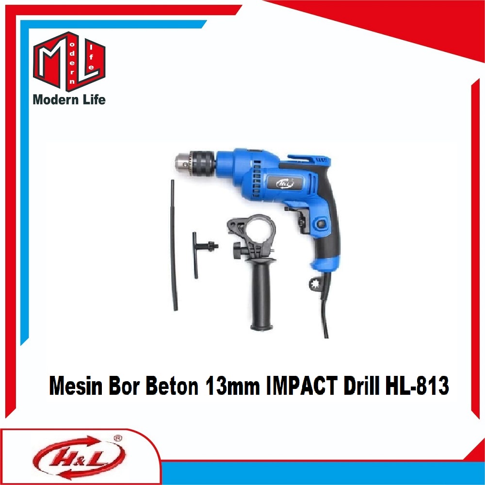 HL 813 BOR TANGAN / BOR LISTRIK / MESIN BOR IMPACT DRILL H&amp;L 813