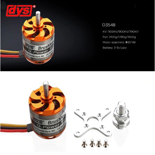 1Pcs Motor Brushles DYS D3548 3548 790KV 900kv 1100kv Brushless Outrunner Drone Quadcopter airplane