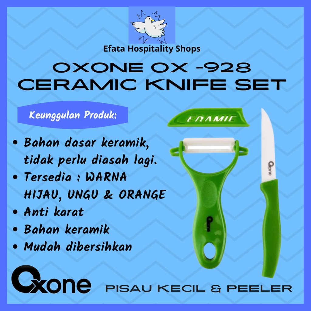 

PISAU PERALATAN DAPUR POTONG PARUT PENGUPAS BUAH KENTANG KERAMIK PARING PEELER CERAMIC KNIFE SET OXONE OX928