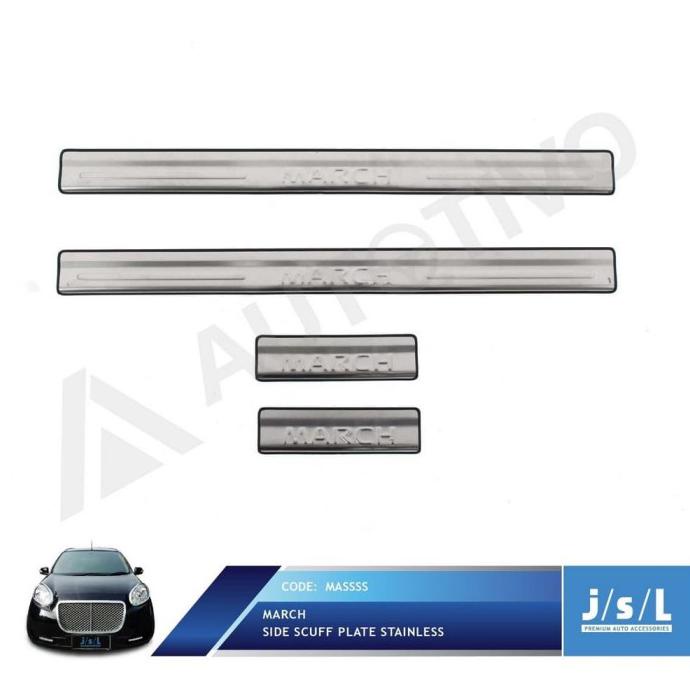 JSL SILLPLATE SAMPING NISSAN MARCH STAINLESS PIJAKAN KAKI SAMPING
