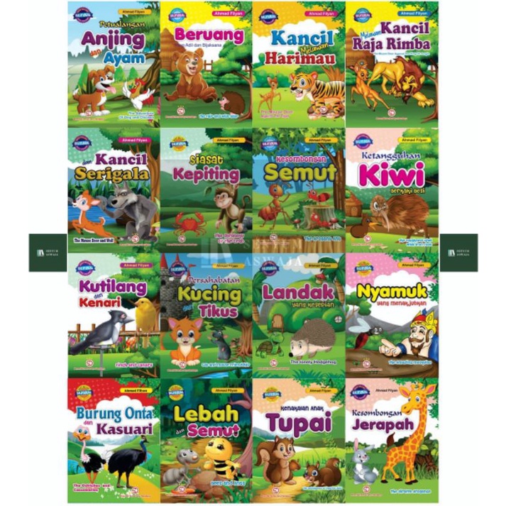 Jual Paket Lengkap 16 Buku Anak Dongeng Fabel Seri Hewan Binatang 