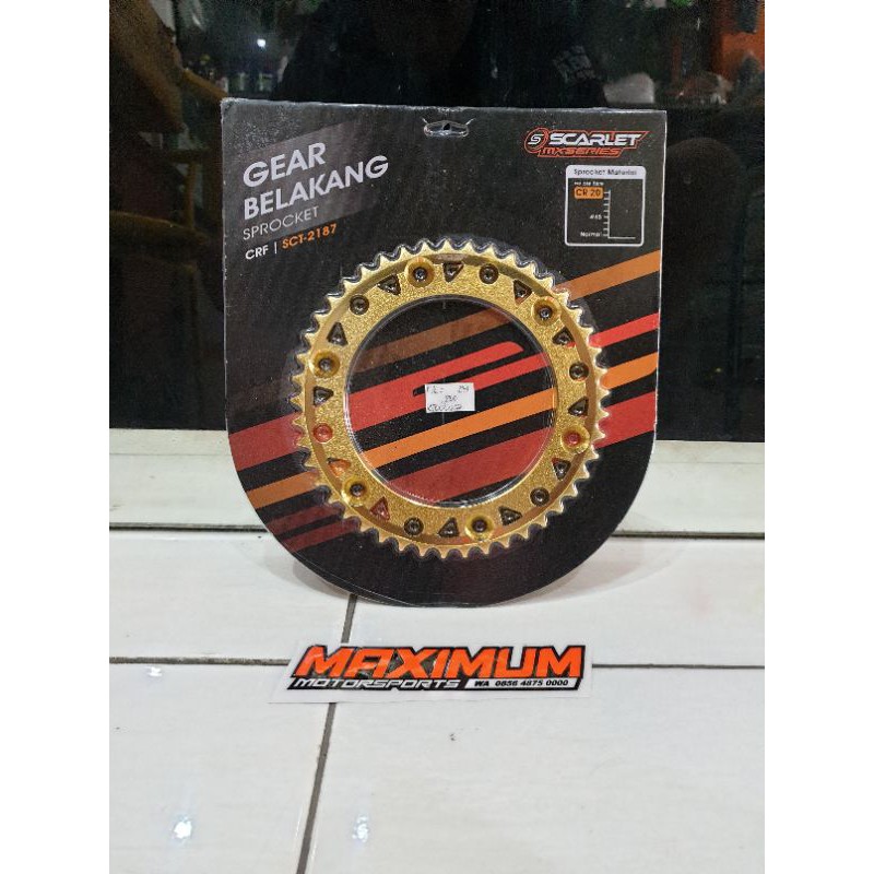 Gear belakang crf150L 428-45T 428-46T 428-48T 428-50T scarlet