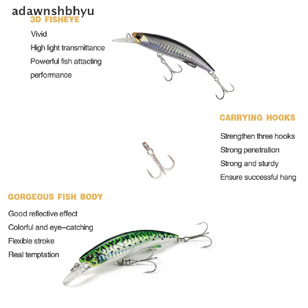 Adawnshbhyu Ikan Kecil 90mm 40g Umpan Pancing swimbait crankbait Wastafel bass deep diving lure Umpan