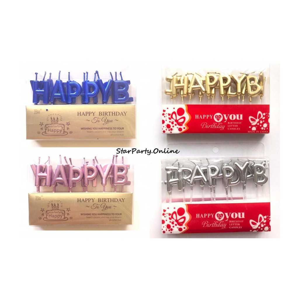 Lilin HBD Set Chrome /Lilin Happy Birthday /Lilin Ultah /CND 215 /CND216 /CND217