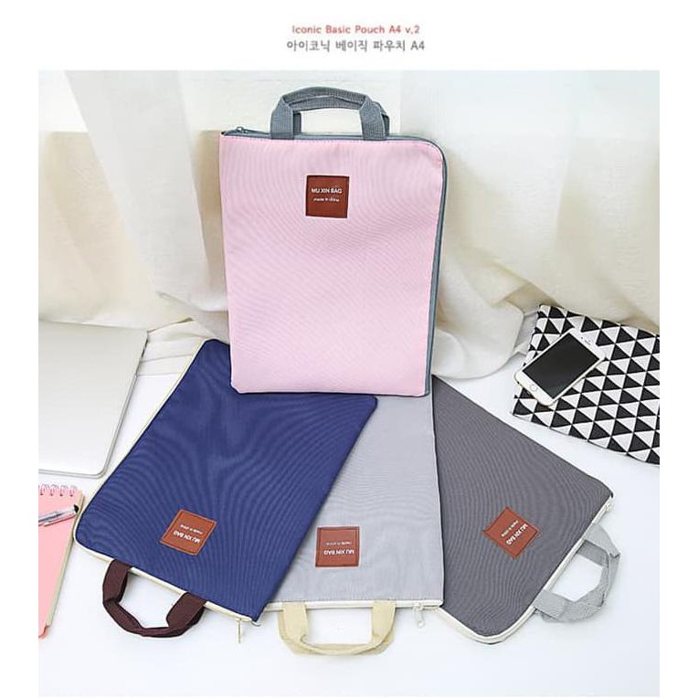 

Kantong/Map A4/ Tas Laptop Kain It'S My Favourite One Dengan Tali - Merah Muda
