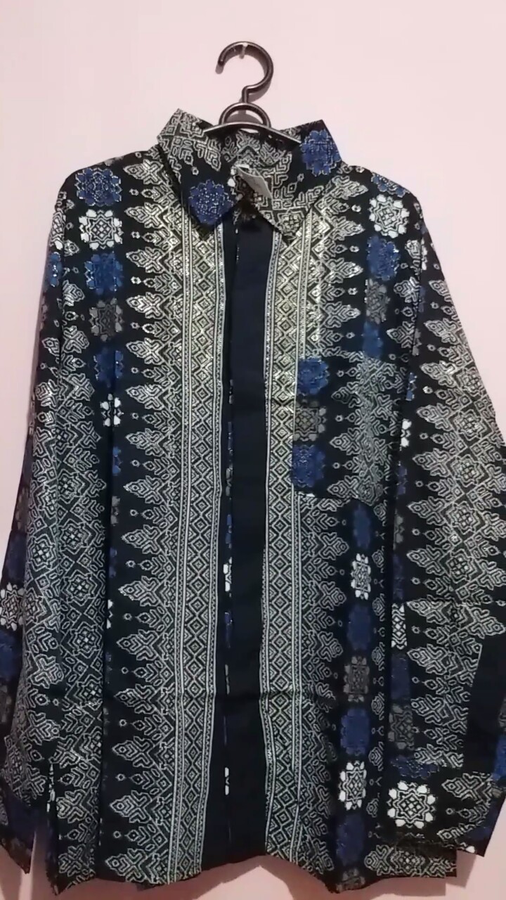 Dlshop Kemeja Batik Toraja Prada Foil Premium Model Klep Intip Tgn Pjg(real Pict)