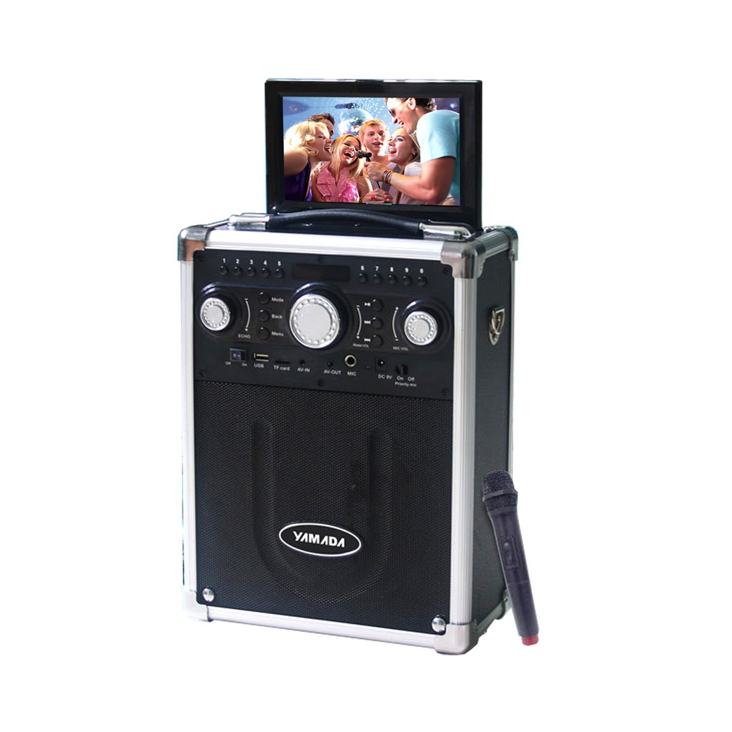 Speaker Yamada DM T6 Video Karaoke 7" HD TV Screen AUX MP3 MP4 Gratis Wireless Mic Garansi 1 Tahun