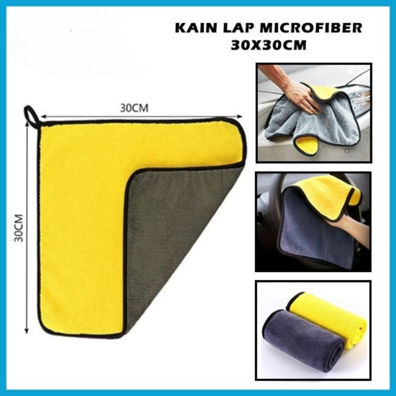 Kain Lap Microfiber Serbaguna  2 Sisi Halus Multifungsi 500GSM