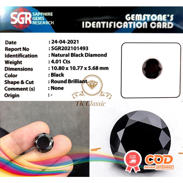 NATURAL BATU PERMATA BLACK DIAMOND BERLIAN HITAM INCLUDE MEMO SGR GEMS LAB