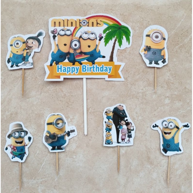 hiasan dekorasi kue cake topper ulang tahun karakter Minion Minions