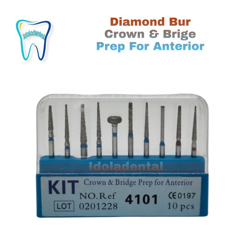 Dental Diamond Bur Preparasi Crown Bridge For