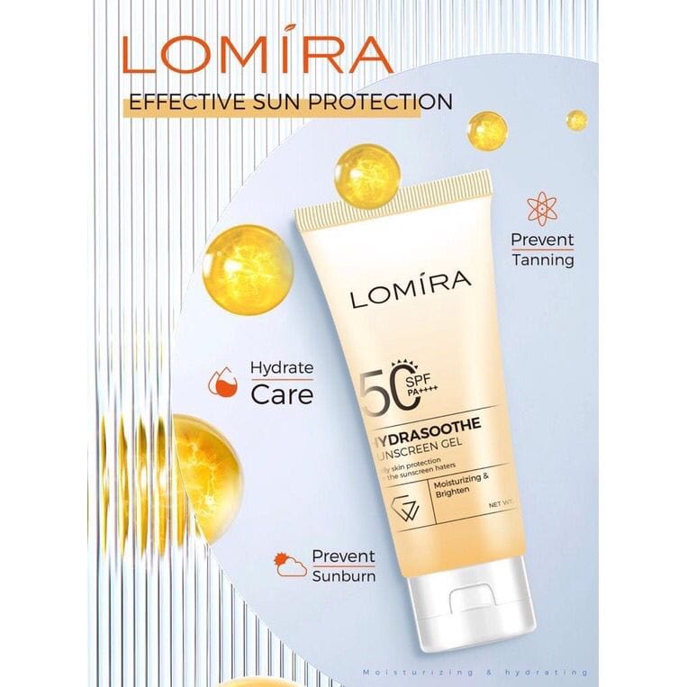 `ღ´ PHINKL `ღ´ LOMIRA sunscreen hydrasoothe gel ORIGINAL sunblock anti matahari no white cast