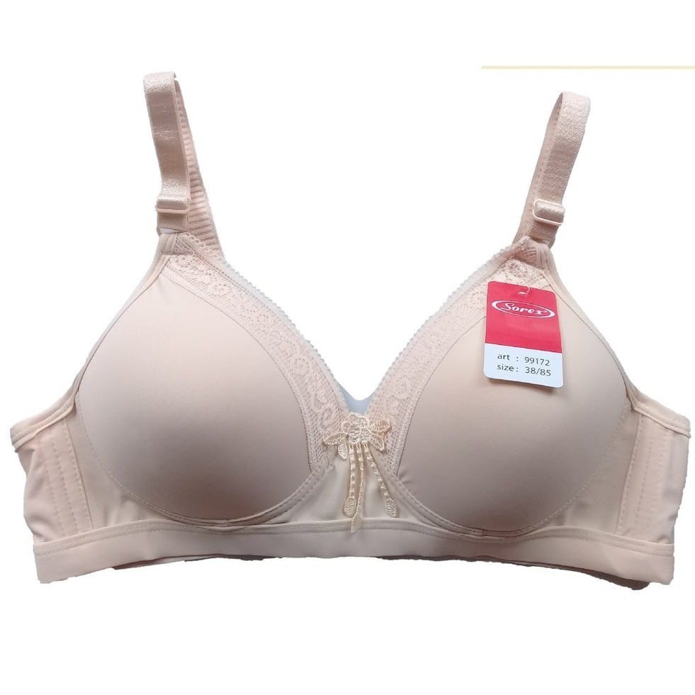 gof BRA SOREX 99172 CUP BESAR BIG SIZE Cup Tanpa Kawat Busa Tipis Skilky Lembut Undewear Wanita