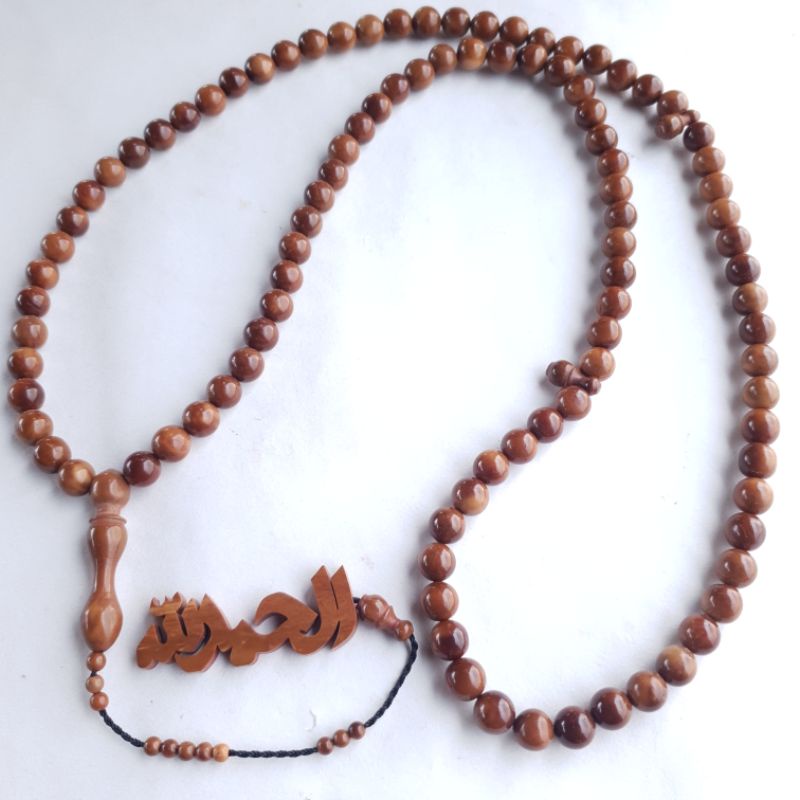 Tasbih kaukah motif bulat nama huruf timbul arab latin