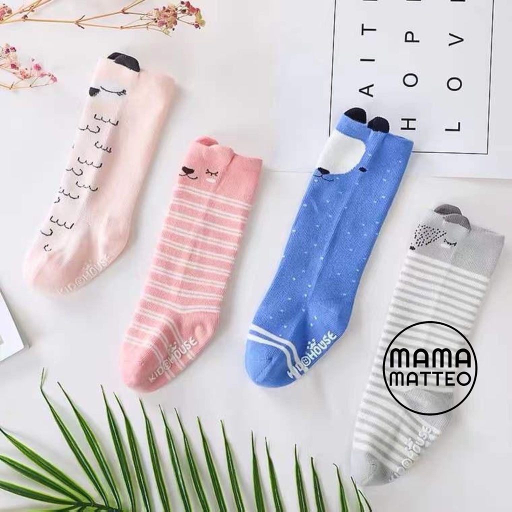 Kaos Kaki Panjang Bayi 0-2 Tahun / Anti Slip / Long Socks Motif Animal Lucu Bear / Rabbit / Fox / Owl