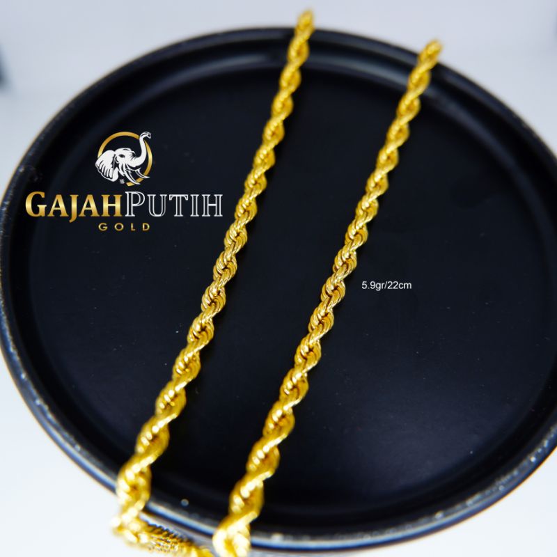 5,9gr Kalung Model Italy Tamparan Emas Asli Kadar 420 kodeN35922