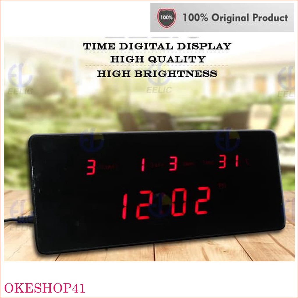 Jam Meja LED Digital 2510 Merah / Jam Dinding LED Digital Clock Red