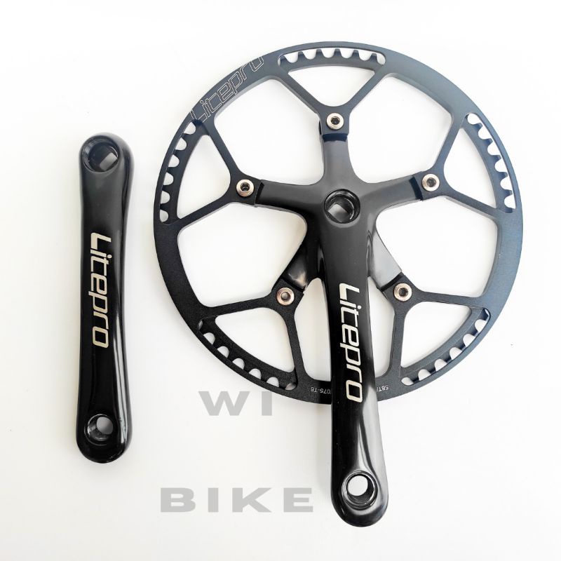 Crankset Crank Set Litepro Single 58T 53T 56T 47T 45T Full Alloy BCD 130 SEPEDA LIPAT DLL