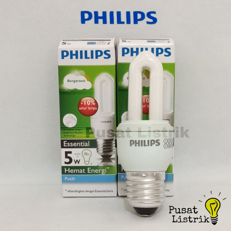 Lampu PLC 5watt Philips Lampu Essential 5w Putih