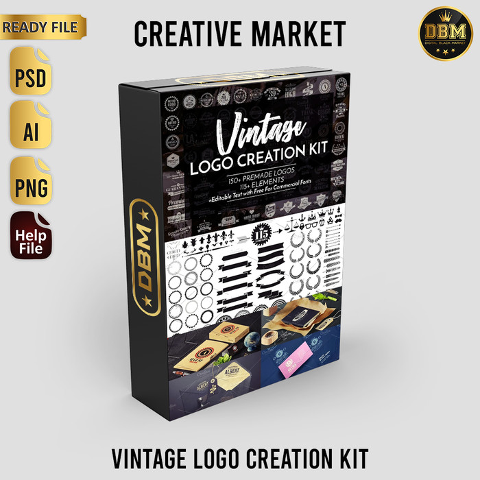 Vintage Logo Creation Kit - Photoshop &amp; Illustrator