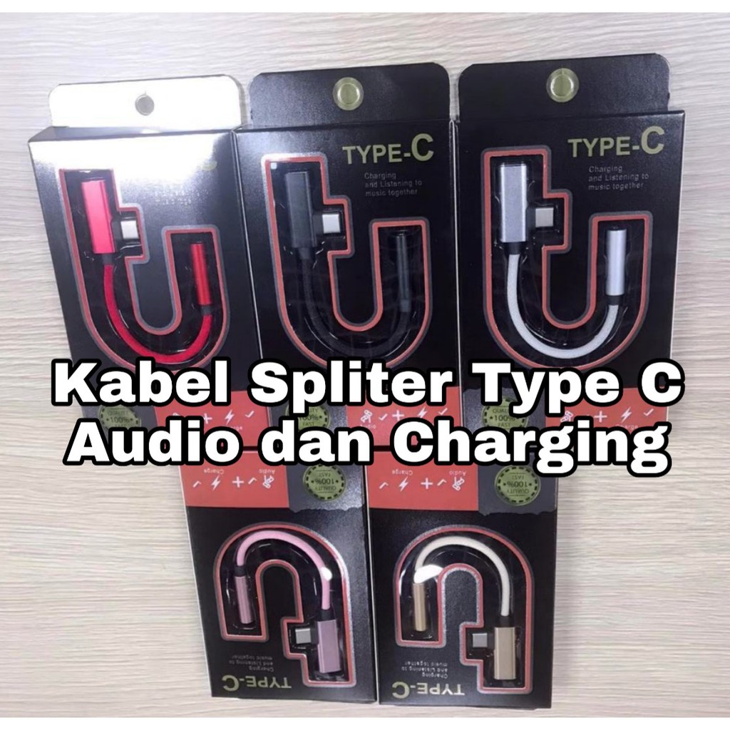 Kabel Spliter Type C Audio dan Charger - Adaptor Type C Audio Charger