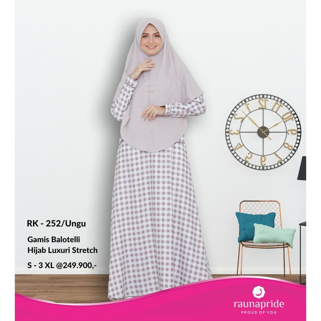 Dress Muslim Syar'i / Gamis Rauna / RK -251,252,253 / Fashion Muslim