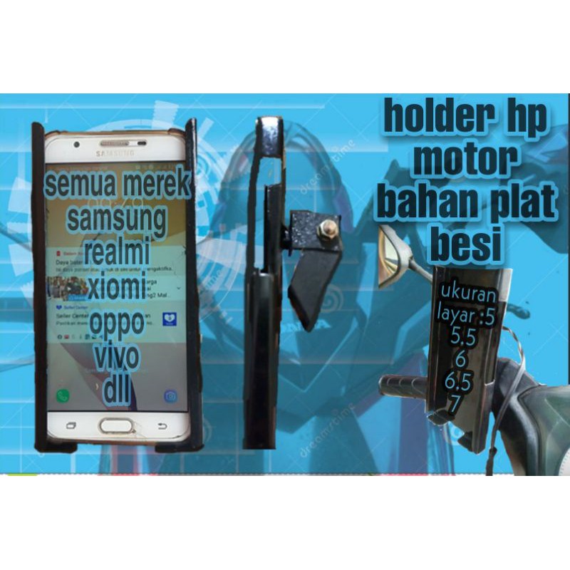holder hp motor spion breket ojol bahan besi
