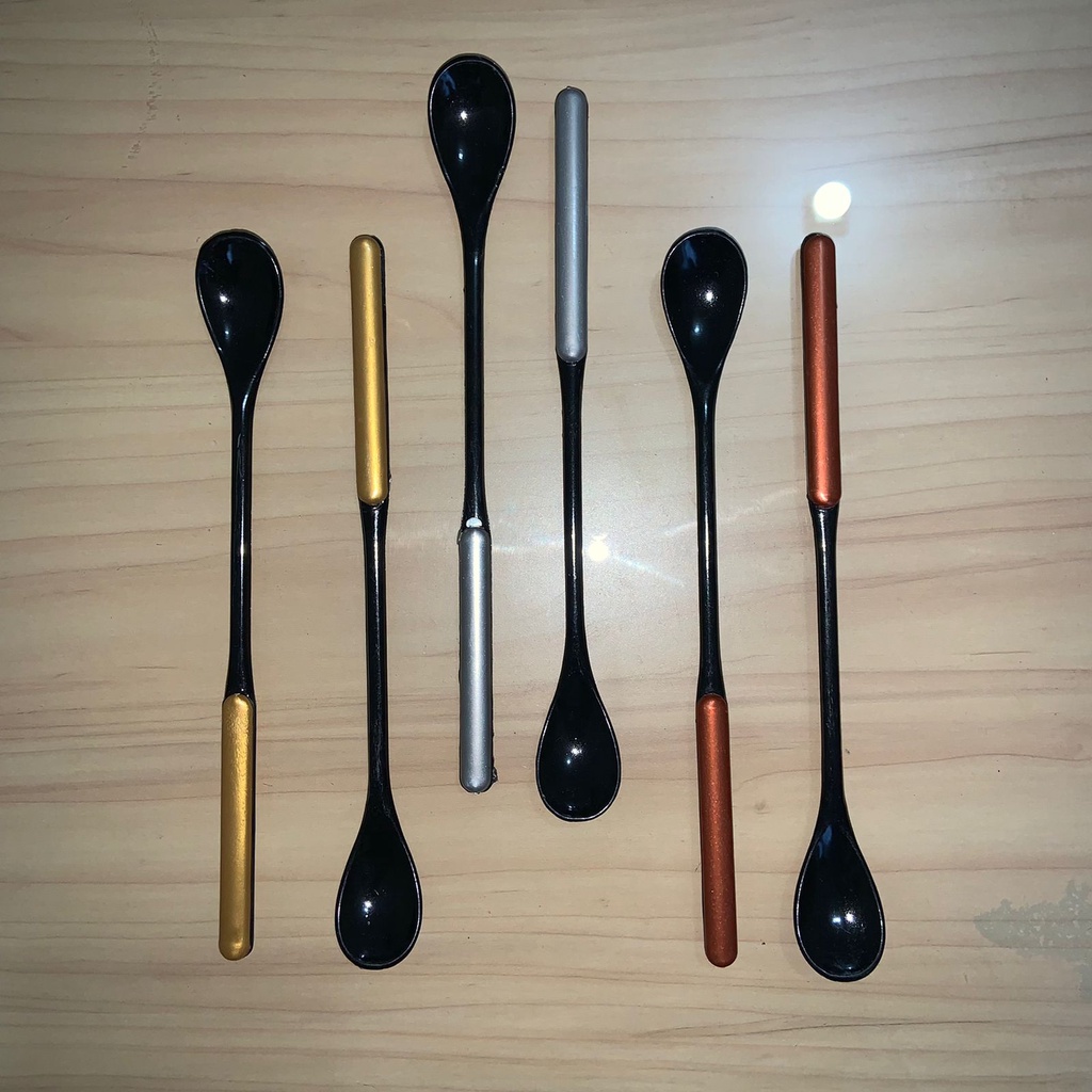 Sendok Kafe Set Sendok Gagang Panjang Teh Kopi Sendok Es Jus Set 8pcs Dessert Spoon Tea Cafe Sendok Bayi