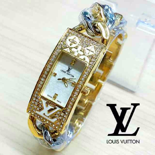 Jam Tangan LV Cewek | LV Kepang Mini Kombi Gold B_SWH
