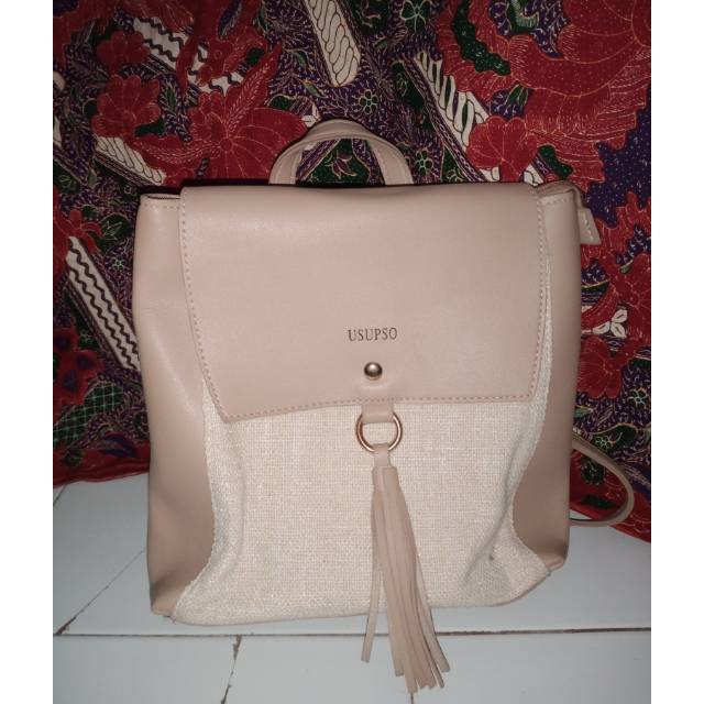 Tas Ransel Usupso Cream Preloved