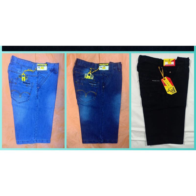 Celana Pendek Jeans Lepis Pria Merk MaxLuis Original Distro Reguler Semi Lions Max Luis Panjang Dibawah Lutut Lepis Jeans Standar Ukuran Jumbo Super Jumbo 38 40 42 44 Standar 27 28 29 30 31 32 33 34 35 36 37 38