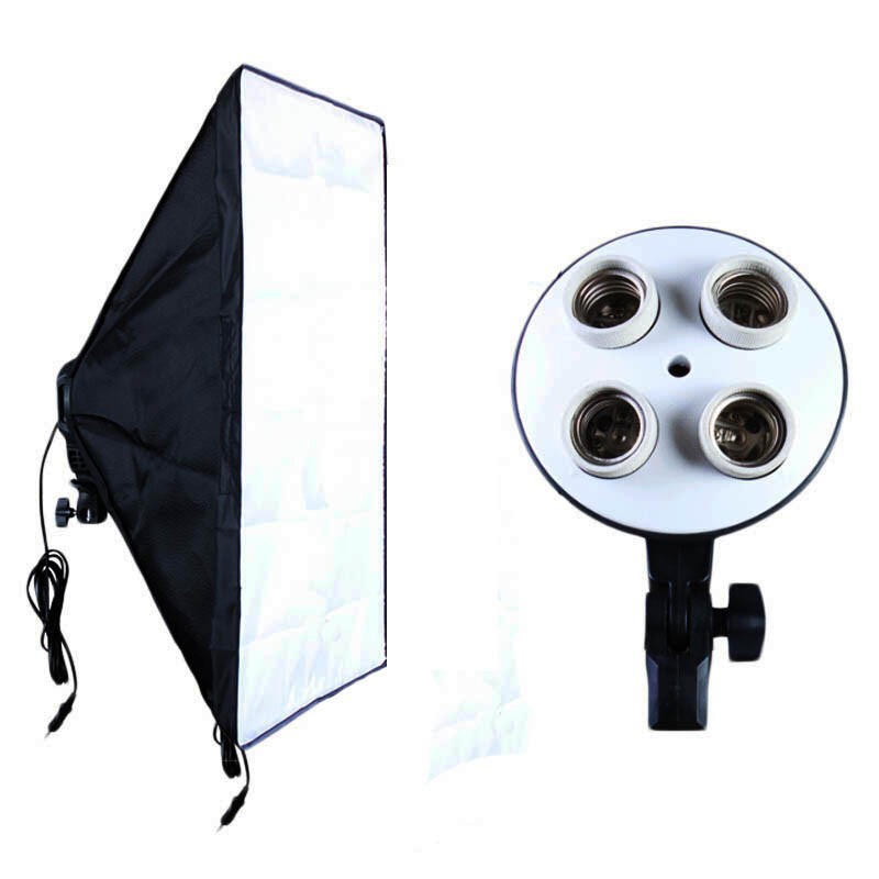 Payung Softbox Reflektor OMCSFMBK 50x70cm E27 Four Lamp Socket - Black