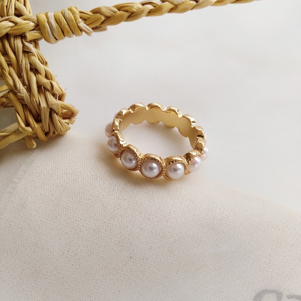 Korean Jewelry Elegant Temperament Pearl Ring Fashion Wild Simple Girl Ins Ring