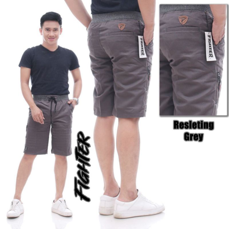 CELANA PENDEK CHINO TIKTOK FIGHTER PINGGANG KARET SIZE  27-38