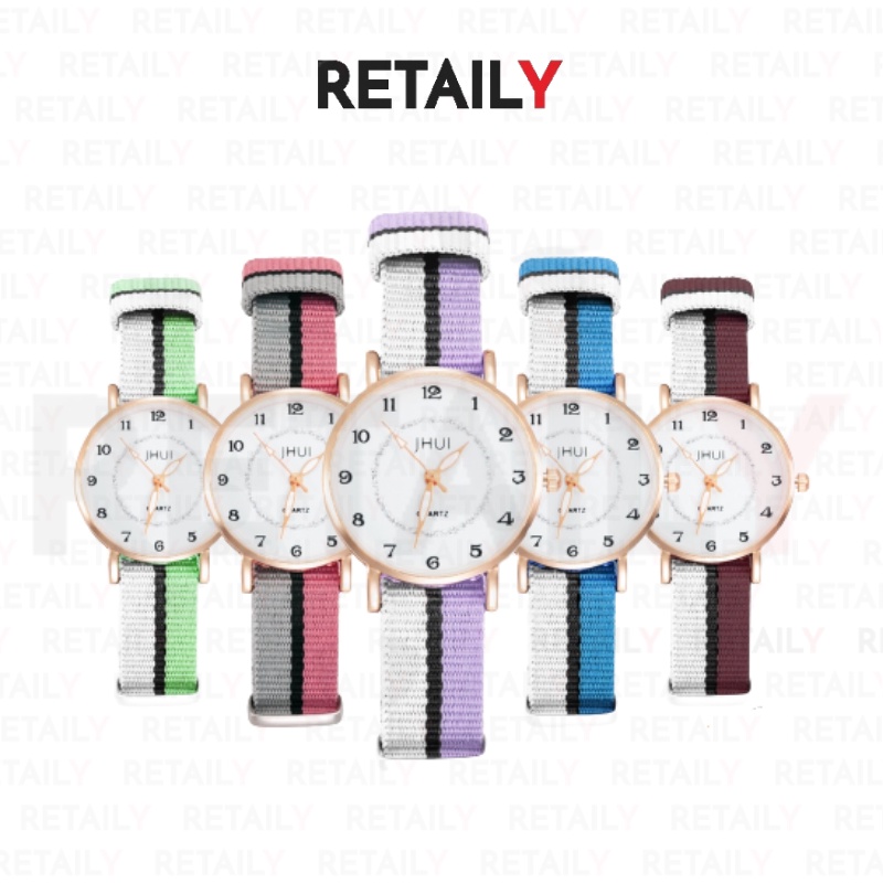 Retaily - J183 Jam Tangan Analog Watch Canvas Strip