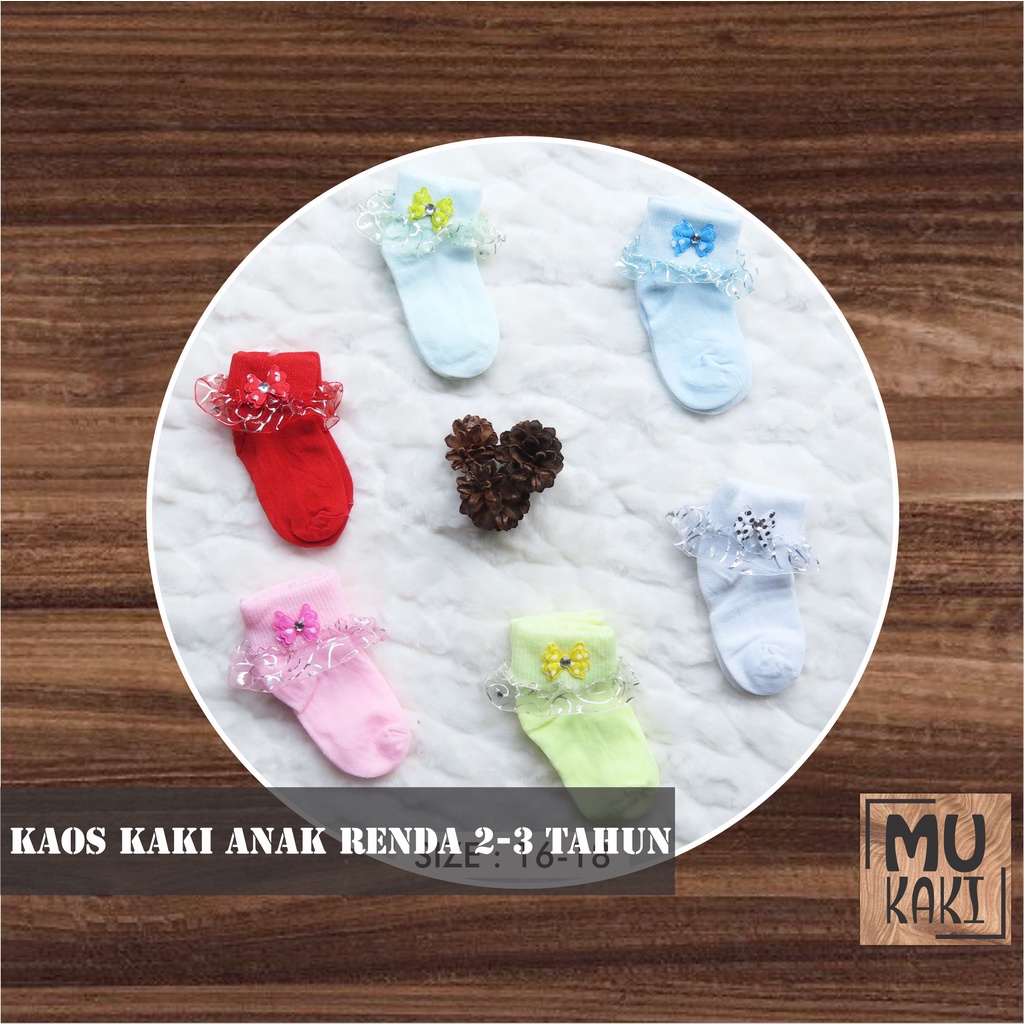 Kaos Kaki Anak Perempuan Polos Renda 4-6 Tahun