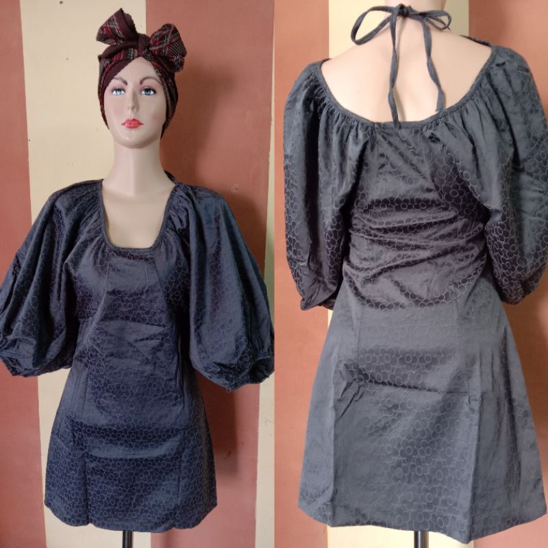 PRELOVED - DRESS Bunga Lengan Balon